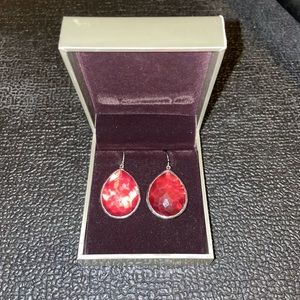Ippolita Red Rock Quartz & Mother of Pearl Large Teardrop Earrings